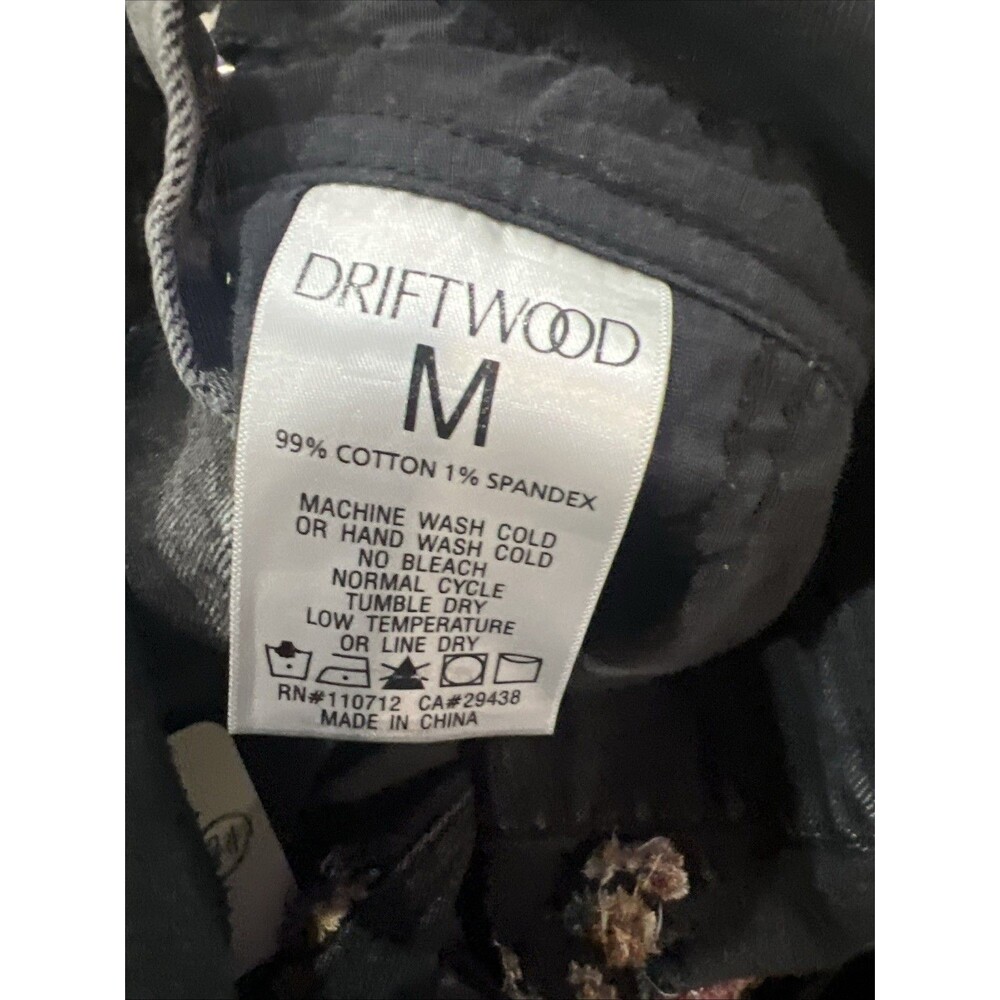 Driftwood Floral Embroidered Black Denim Shortalls Frayed Hem Size M NWOT $138 - Picture 11 of 11